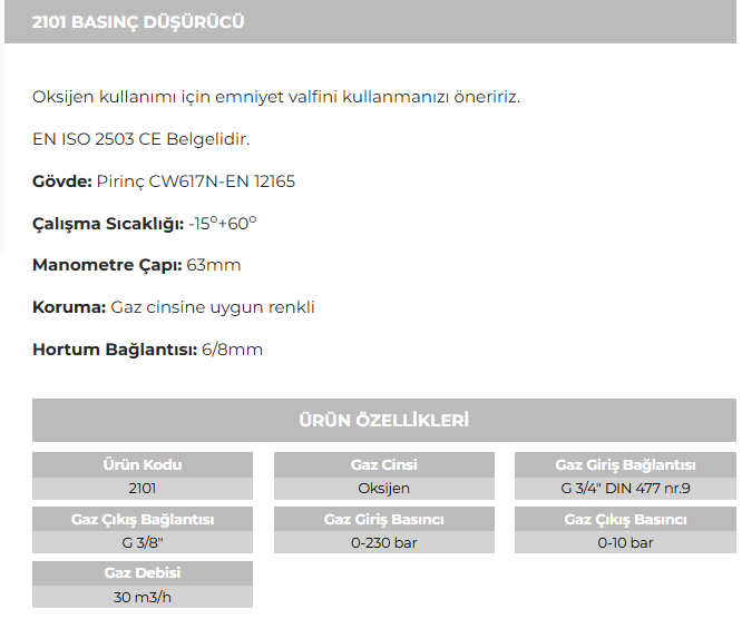 OKSİJEN REGÜLATÖRÜ