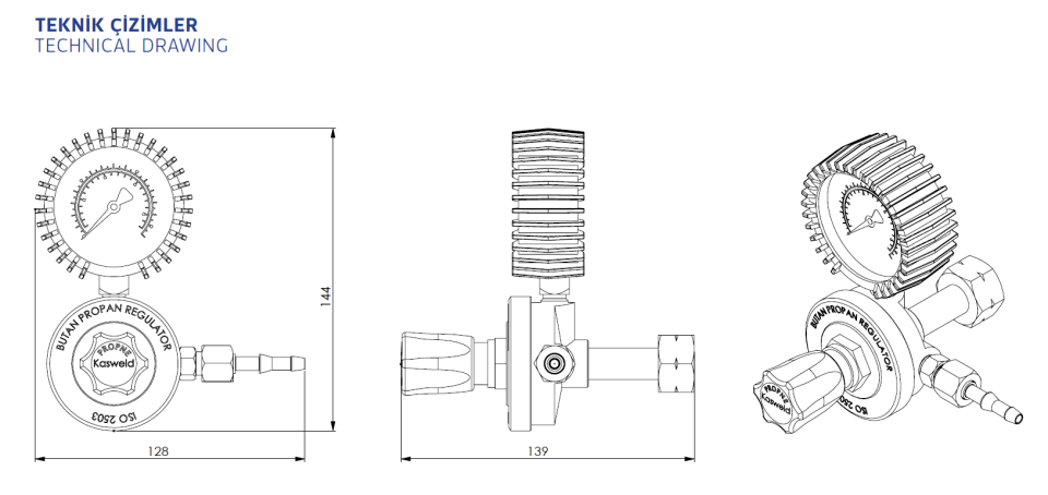 PROPAN BASINÇ DÜŞÜRÜCÜ MANOMETRELİ 2200