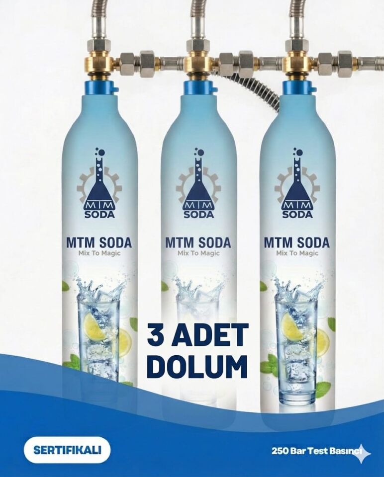 3 ADET SODA TÜPÜ DOLUMU 600 ML
